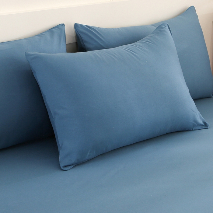 91家纺网 家纺一手货源 找家纺 优纤家纺 2025新款亲肤水洗棉床笠系列 牛仔蓝