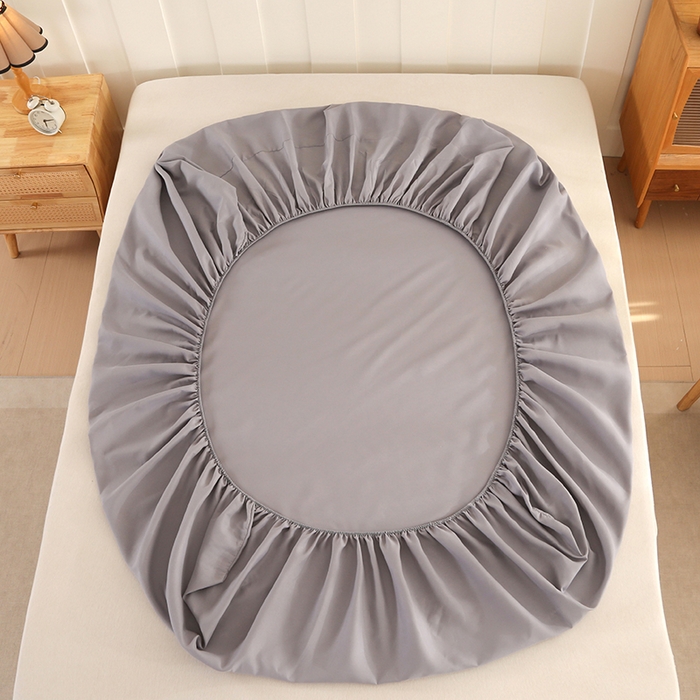 91家纺网 家纺一手货源 找家纺 优纤家纺 2025新款亲肤水洗棉床笠系列 浅灰