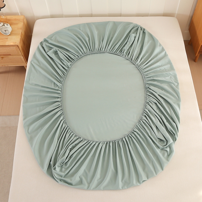 91家纺网 家纺一手货源 找家纺 优纤家纺 2025新款亲肤水洗棉床笠系列 墨绿