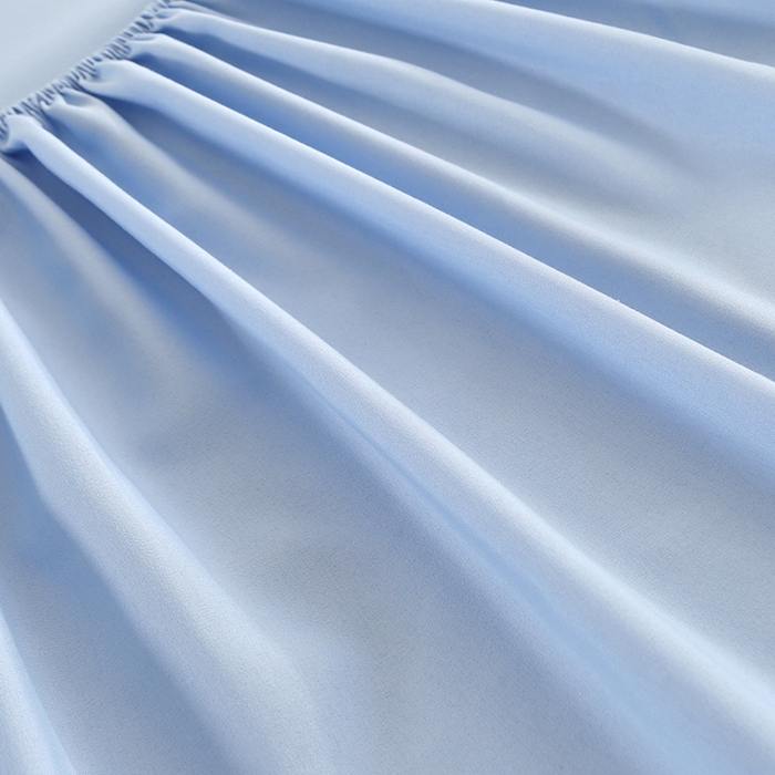 91家纺网 家纺一手货源 找家纺 优纤家纺 2025新款亲肤水洗棉床笠系列 天蓝