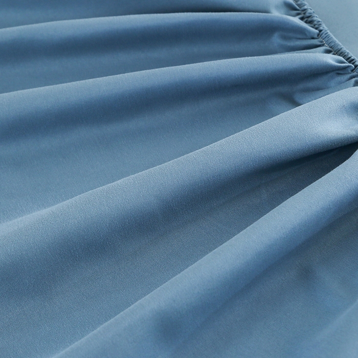 91家纺网 家纺一手货源 找家纺 优纤家纺 2025新款亲肤水洗棉床笠系列 牛仔蓝