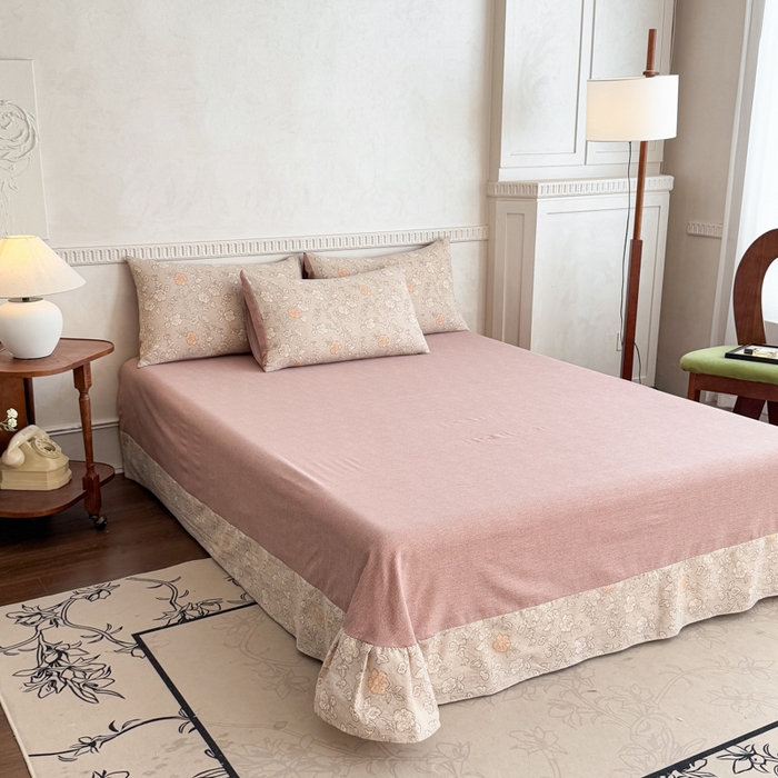 91家纺网 家纺一手货源 找家纺 （总）佑佳家纺 2025新款亚麻双层纱单品床单