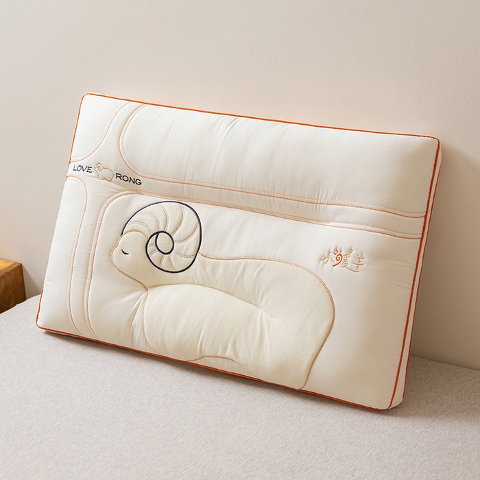 91家纺网 家纺一手货源 找家纺 小米枕芯 2025新款小暖羊枕枕头枕芯 小暖羊-橙色立体边