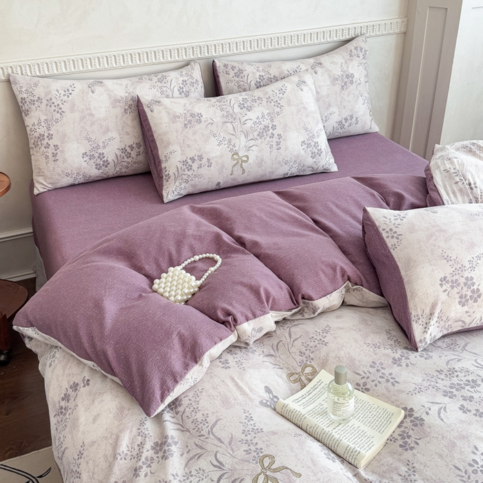 91家纺网 家纺一手货源 找家纺 佑佳家纺 2025新款亚麻双层纱单品床单 花姿