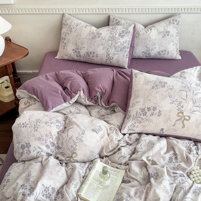 91家纺网 家纺一手货源 找家纺 佑佳家纺 2025新款亚麻双层纱单品床单 花姿