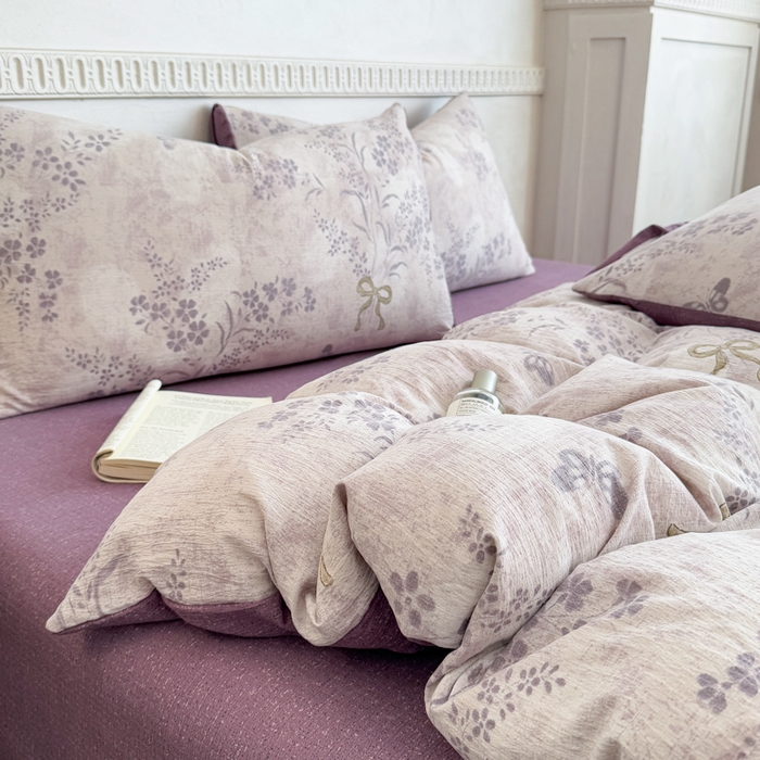 91家纺网 家纺一手货源 找家纺 佑佳家纺 2025新款亚麻双层纱单品床单 花姿