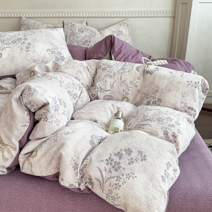 91家纺网 家纺一手货源 找家纺 佑佳家纺 2025新款亚麻双层纱单品床单 花姿