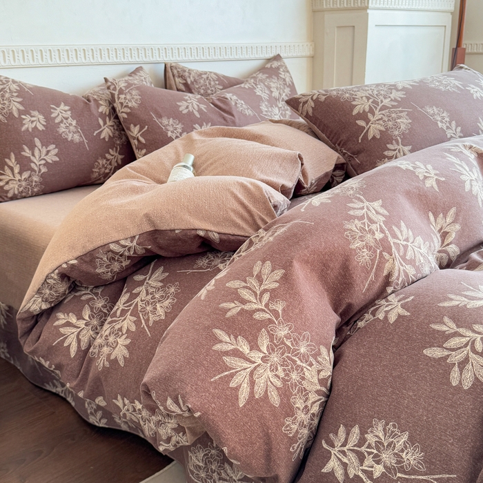 91家纺网 家纺一手货源 找家纺 佑佳家纺 2025新款亚麻双层纱单品床单 锦瑟