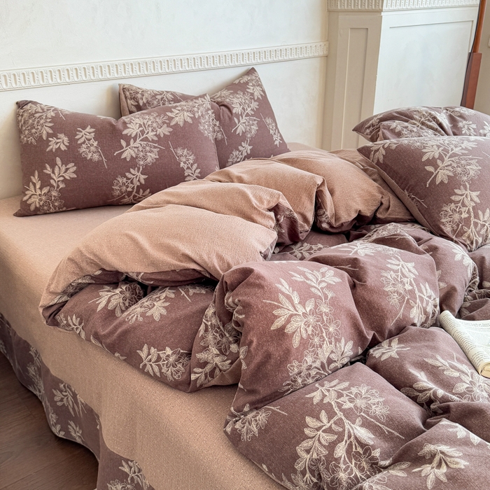 91家纺网 家纺一手货源 找家纺 佑佳家纺 2025新款亚麻双层纱单品床单 锦瑟