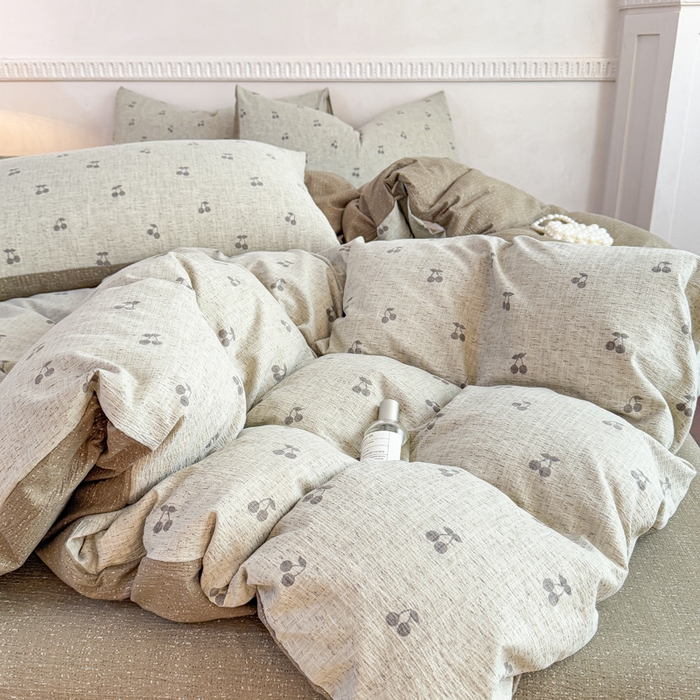 91家纺网 家纺一手货源 找家纺 佑佳家纺 2025新款亚麻双层纱单品床单 绿樱