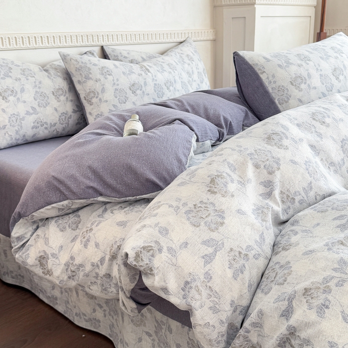 91家纺网 家纺一手货源 找家纺 佑佳家纺 2025新款亚麻双层纱单品床单 忆江南