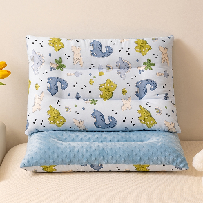 91家纺网 家纺一手货源 找家纺 小米枕芯 2025新款豆豆绒卡通儿童枕 枕头枕芯 恐龙派对