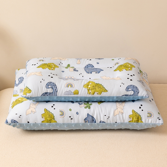 小米枕芯 2025新款豆豆绒卡通儿童枕 枕头枕芯 恐龙派对