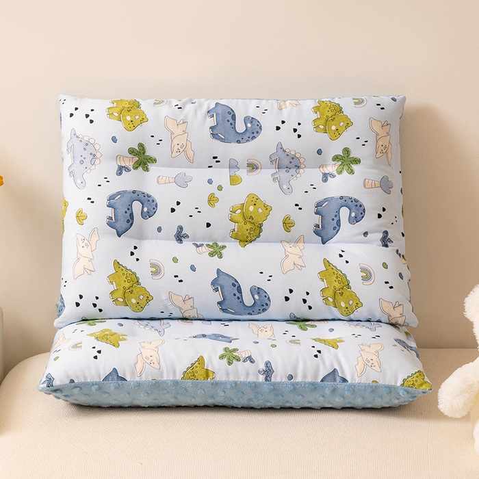 91家纺网 家纺一手货源 找家纺 小米枕芯 2025新款豆豆绒卡通儿童枕 枕头枕芯 恐龙派对