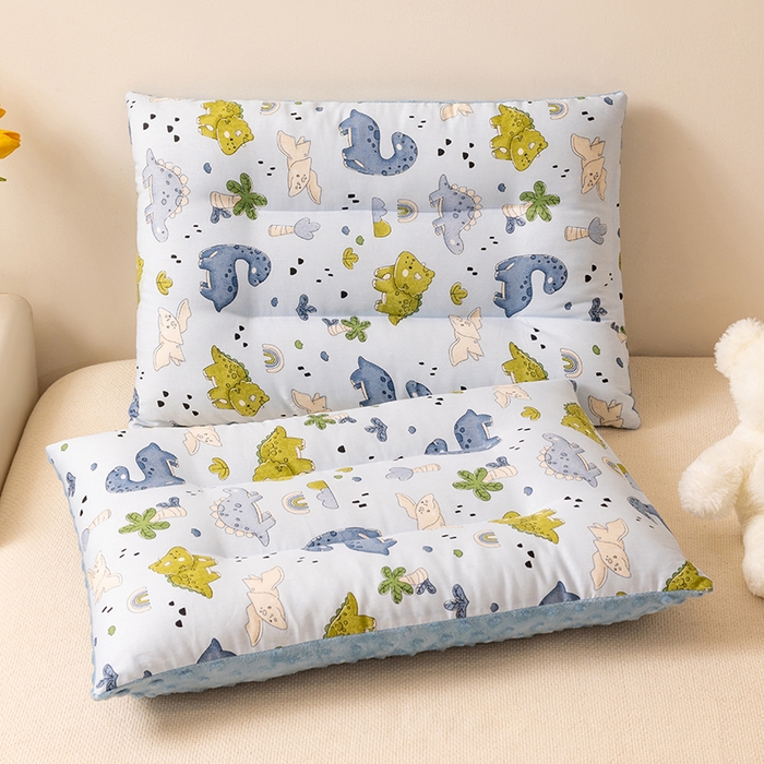 91家纺网 家纺一手货源 找家纺 小米枕芯 2025新款豆豆绒卡通儿童枕 枕头枕芯 恐龙派对