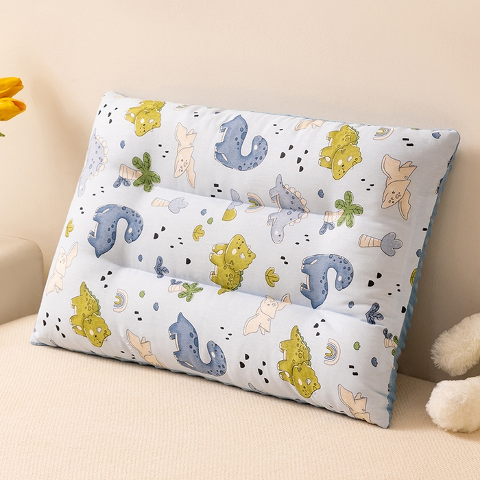 91家纺网 家纺一手货源 找家纺 小米枕芯 2025新款豆豆绒卡通儿童枕 枕头枕芯 恐龙派对