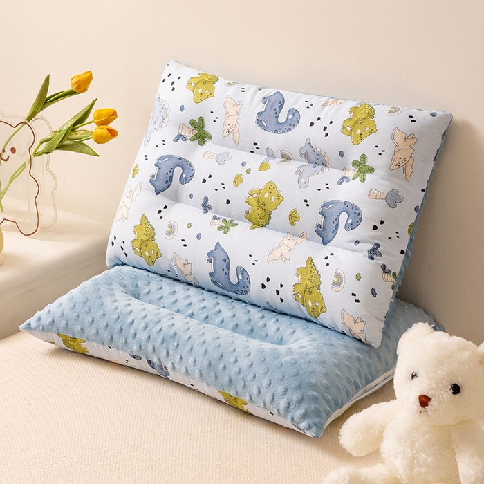 91家纺网 家纺一手货源 找家纺 小米枕芯 2025新款豆豆绒卡通儿童枕 枕头枕芯 恐龙派对