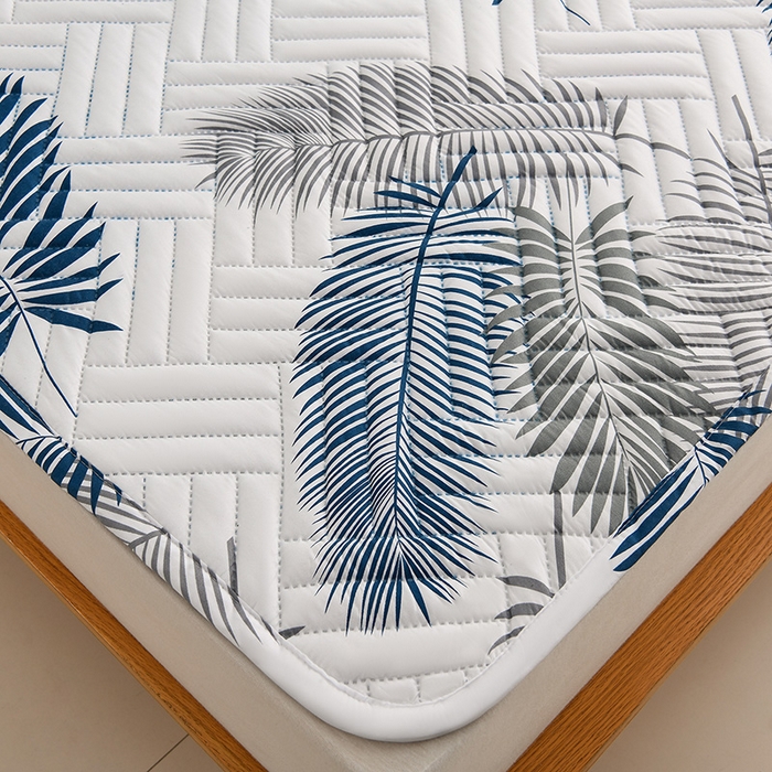 91家纺网 家纺一手货源 找家纺 圣楚家纺 2025新款亲肤清新水洗床垫 素叶