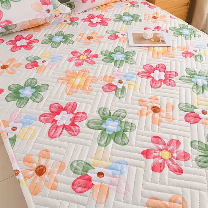 91家纺网 家纺一手货源 找家纺 圣楚家纺 2025新款亲肤清新水洗床垫 盛夏