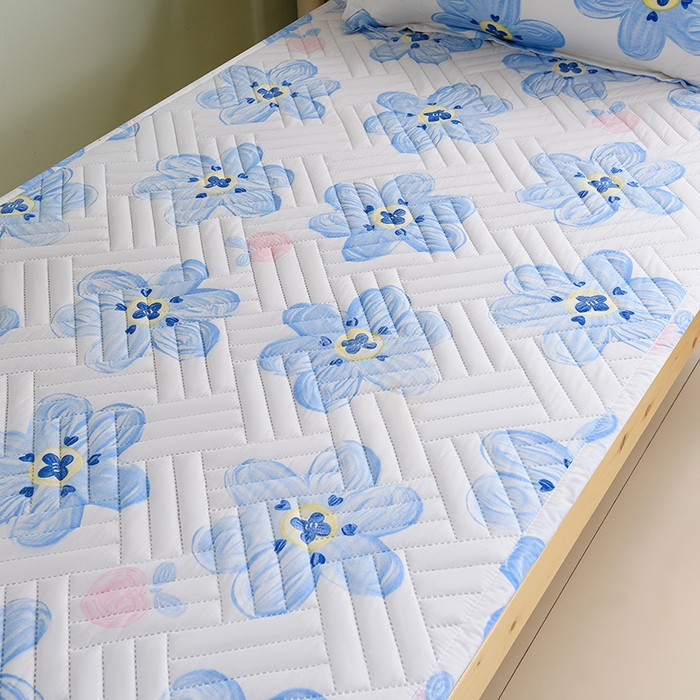 91家纺网 家纺一手货源 找家纺 圣楚家纺 2025新款亲肤清新水洗床垫 海棠