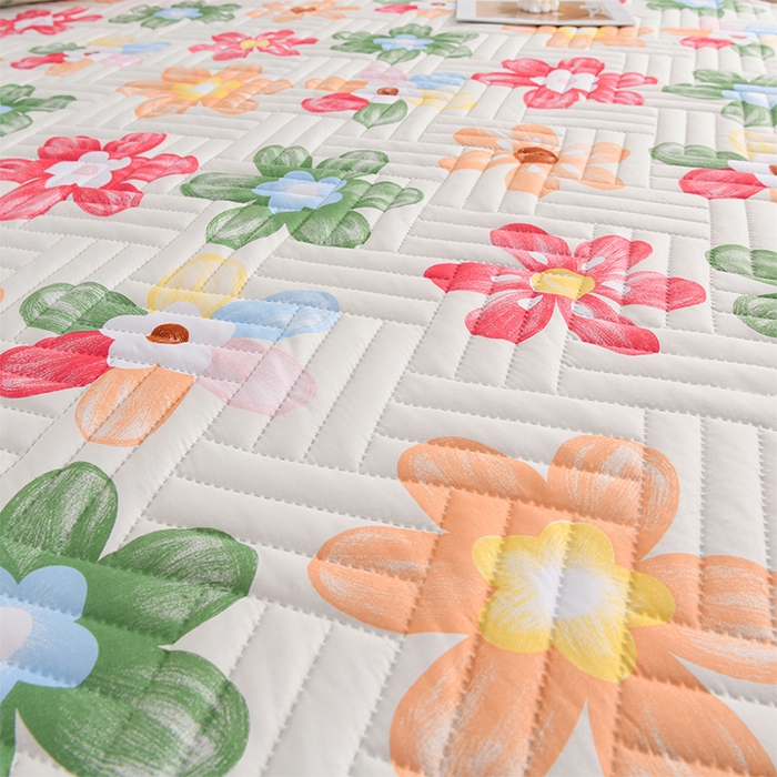 91家纺网 家纺一手货源 找家纺 圣楚家纺 2025新款亲肤清新水洗床垫 盛夏