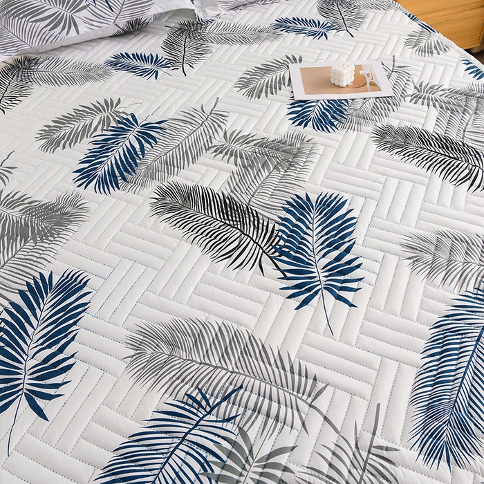 91家纺网 家纺一手货源 找家纺 圣楚家纺 2025新款亲肤清新水洗床垫 素叶