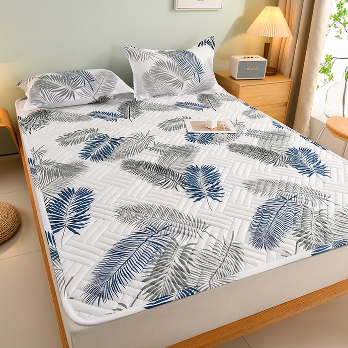 91家纺网 家纺一手货源 找家纺 圣楚家纺 2025新款亲肤清新水洗床垫 素叶