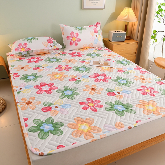 91家纺网 家纺一手货源 找家纺 圣楚家纺 2025新款亲肤清新水洗床垫 盛夏