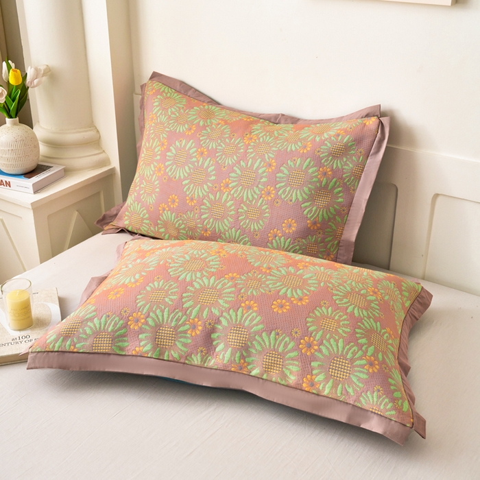 91家纺网 家纺一手货源 找家纺 （总）棠薇家纺 2025新款全棉彩纱枕套燕尾角枕套夹棉双层纱48*74cm枕头套单只装一对装