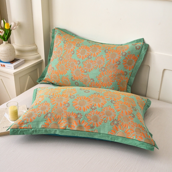 91家纺网 家纺一手货源 找家纺 （总）棠薇家纺 2025新款全棉彩纱枕套燕尾角枕套夹棉双层纱48*74cm枕头套单只装一对装