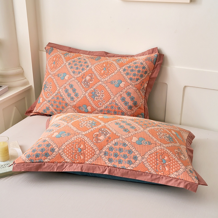 91家纺网 家纺一手货源 找家纺 （总）棠薇家纺 2025新款全棉彩纱枕套燕尾角枕套夹棉双层纱48*74cm枕头套单只装一对装