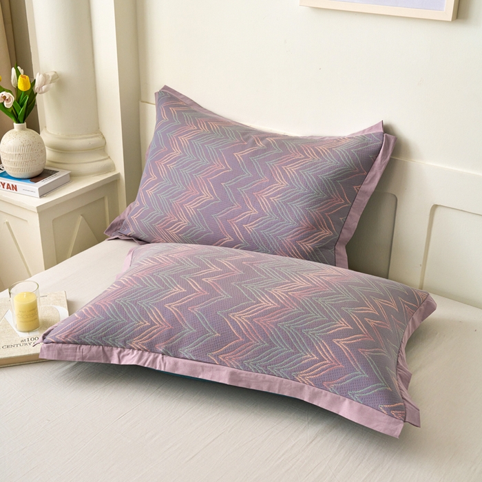 91家纺网 家纺一手货源 找家纺 （总）棠薇家纺 2025新款全棉彩纱枕套燕尾角枕套夹棉双层纱48*74cm枕头套单只装一对装