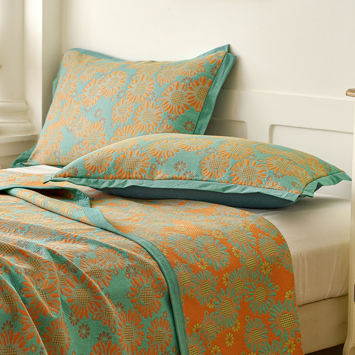 91家纺网 家纺一手货源 找家纺 棠薇家纺 2025新款全棉彩纱枕套燕尾角枕套夹棉双层纱48*74cm枕头套单只装一对装 葵园绿