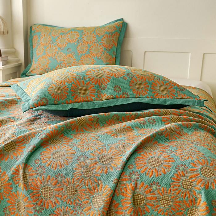 91家纺网 家纺一手货源 找家纺 棠薇家纺 2025新款全棉彩纱枕套燕尾角枕套夹棉双层纱48*74cm枕头套单只装一对装 葵园绿