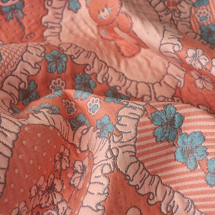 91家纺网 家纺一手货源 找家纺 棠薇家纺 2025新款全棉彩纱枕套燕尾角枕套夹棉双层纱48*74cm枕头套单只装一对装 熊宝贝-粉