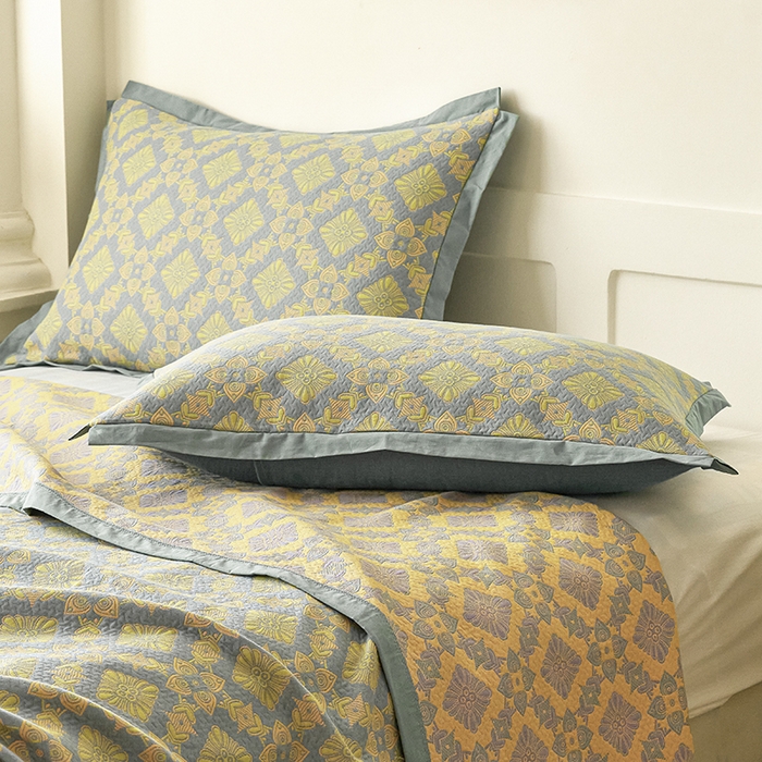 91家纺网 家纺一手货源 找家纺 棠薇家纺 2025新款全棉彩纱枕套燕尾角枕套夹棉双层纱48*74cm枕头套单只装一对装 温柔古典