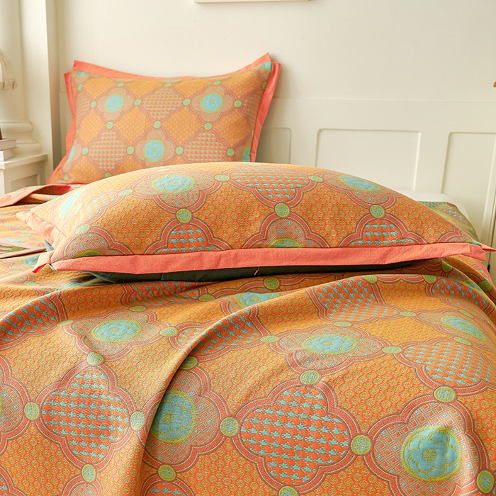 91家纺网 家纺一手货源 找家纺 棠薇家纺 2025新款全棉彩纱枕套燕尾角枕套夹棉双层纱48*74cm枕头套单只装一对装 浮光掠影