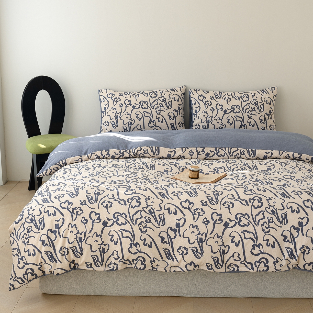 91家纺网 家纺一手货源 找家纺 竹合家纺 2025秋冬新款加厚磨毛色织暖绒系列针织四件套高克重 素描花