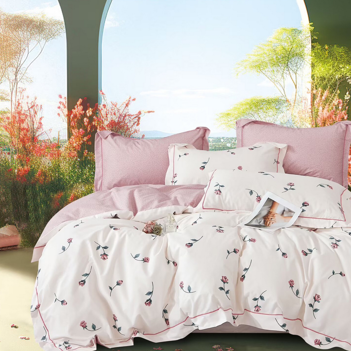 91家纺网 家纺一手货源 找家纺 （总）未来家居 JAMES KELLY （铂金凯丽）2025新款40支13376全棉印染铂金长绒棉四件套-系列7