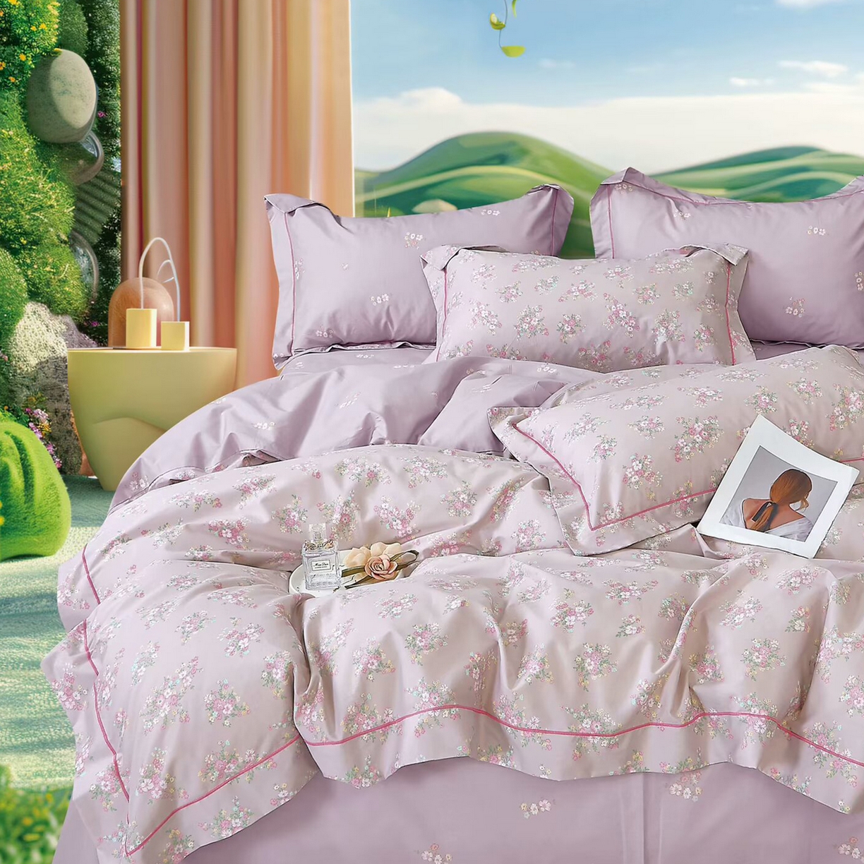 91家纺网 家纺一手货源 找家纺 （总）未来家居 JAMES KELLY （铂金凯丽）2025新款40支13376全棉印染铂金长绒棉四件套-系列7