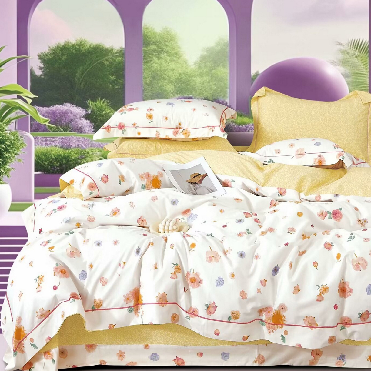 91家纺网 家纺一手货源 找家纺 （总）未来家居 JAMES KELLY （铂金凯丽）2025新款40支13376全棉印染铂金长绒棉四件套-系列7