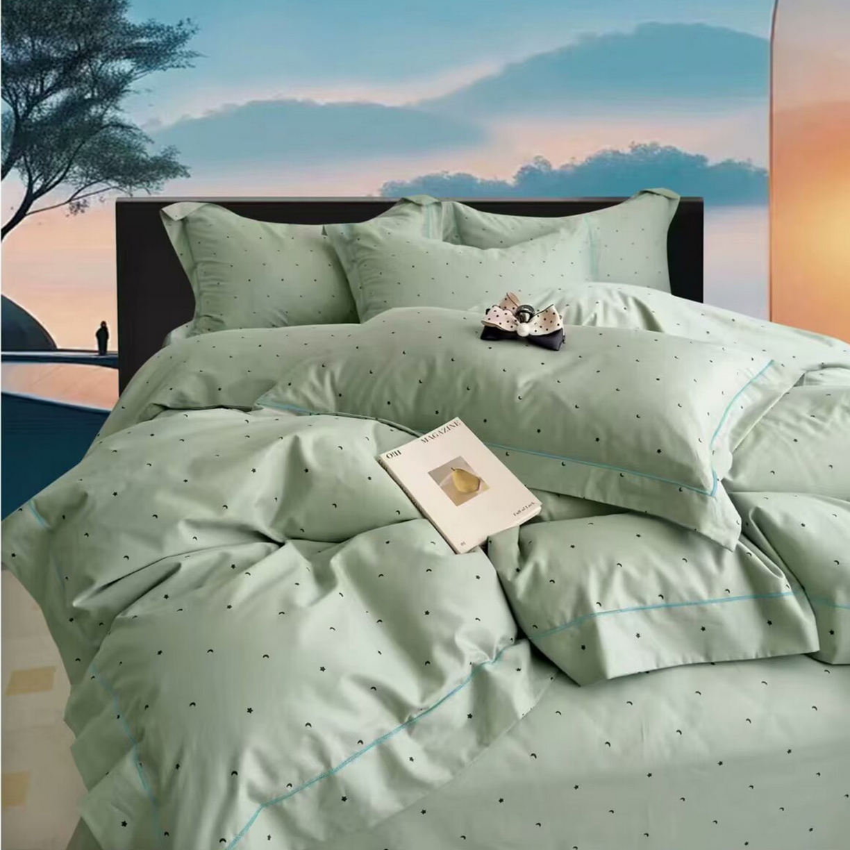 91家纺网 家纺一手货源 找家纺 （总）未来家居 JAMES KELLY （铂金凯丽）2025新款40支13376全棉印染铂金长绒棉四件套-系列7