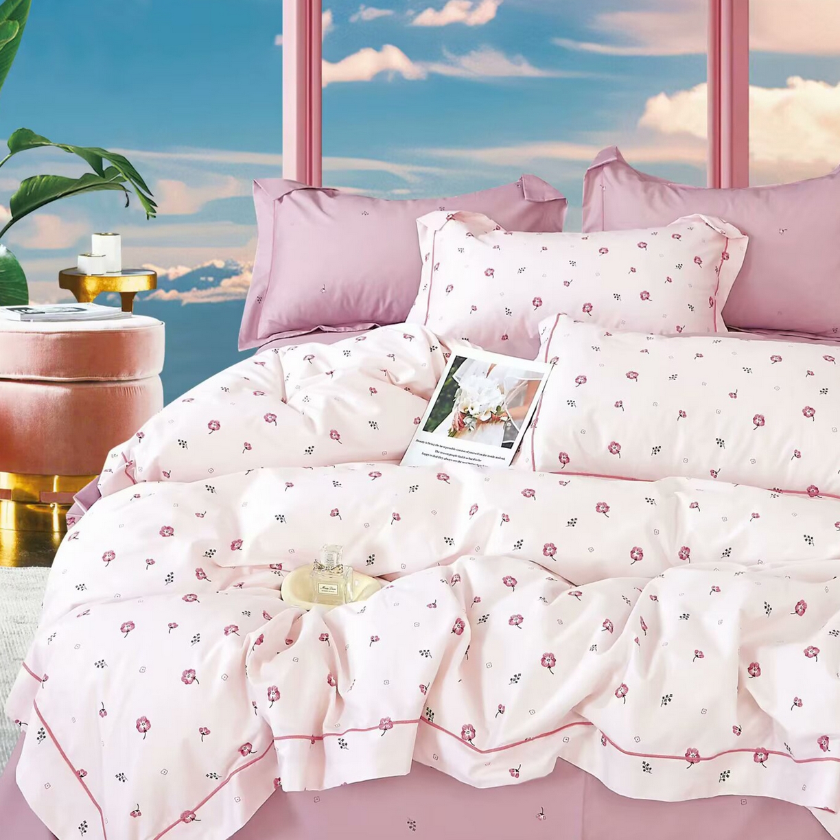 91家纺网 家纺一手货源 找家纺 （总）未来家居 JAMES KELLY （铂金凯丽）2025新款40支13376全棉印染铂金长绒棉四件套-系列7