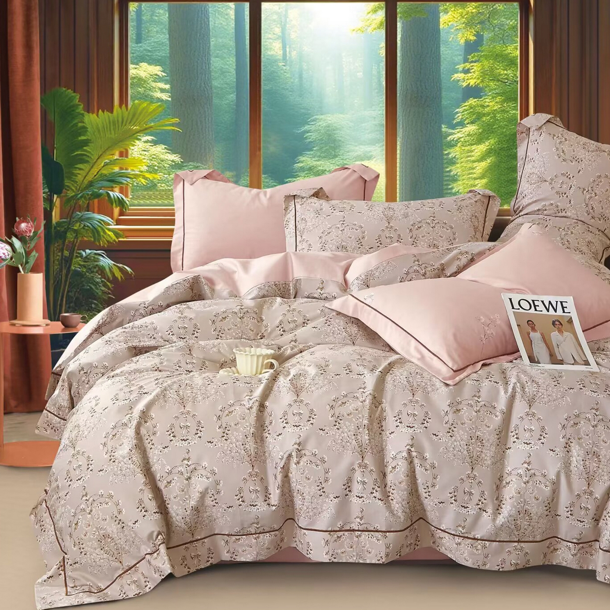 91家纺网 家纺一手货源 找家纺 （总）未来家居 JAMES KELLY （铂金凯丽）2025新款40支13376全棉印染铂金长绒棉四件套-系列7