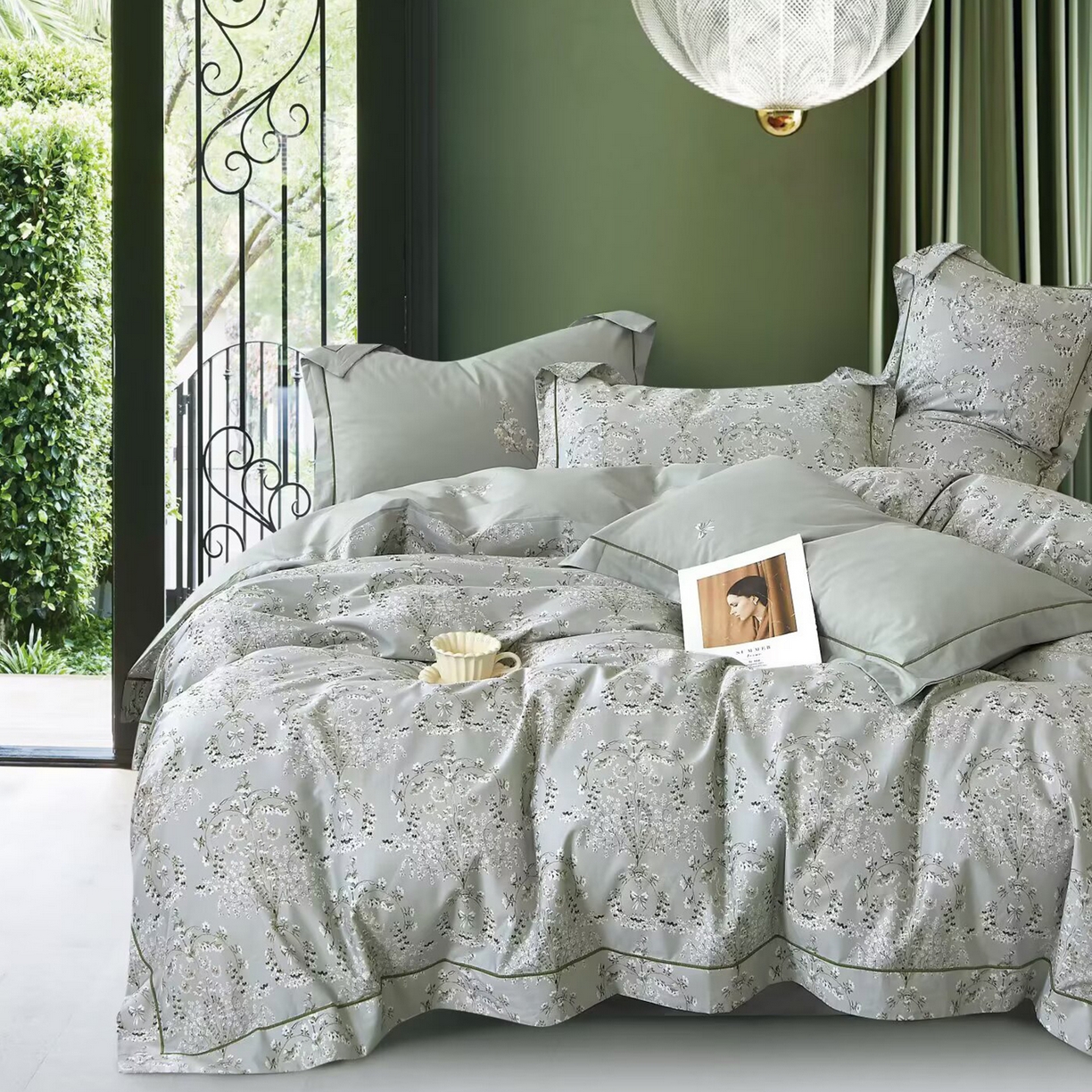 91家纺网 家纺一手货源 找家纺 （总）未来家居 JAMES KELLY （铂金凯丽）2025新款40支13376全棉印染铂金长绒棉四件套-系列7