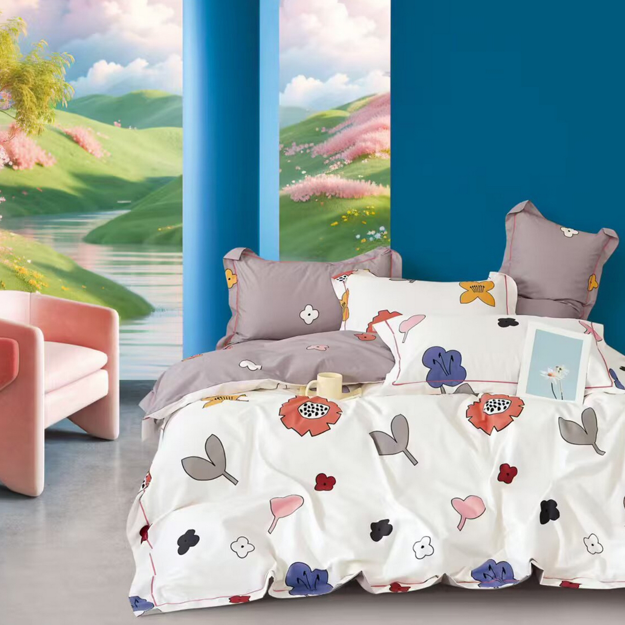 91家纺网 家纺一手货源 找家纺 （总）未来家居 JAMES KELLY （铂金凯丽）2025新款40支13376全棉印染铂金长绒棉四件套-系列7