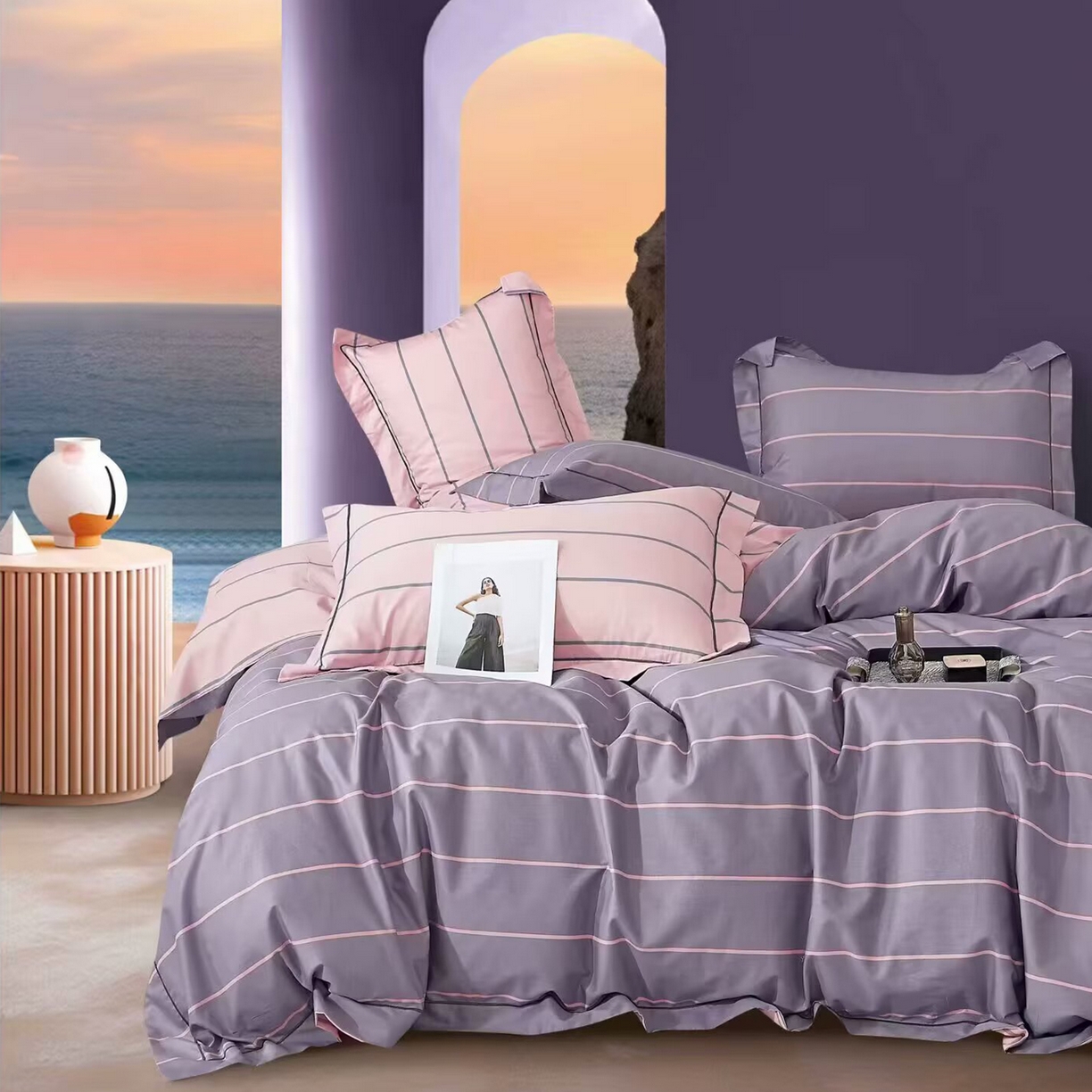 91家纺网 家纺一手货源 找家纺 （总）未来家居 JAMES KELLY （铂金凯丽）2025新款40支13376全棉印染铂金长绒棉四件套-系列7