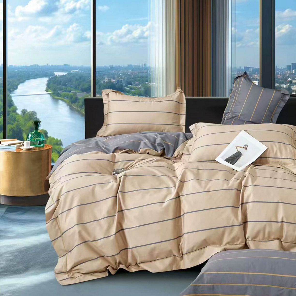 91家纺网 家纺一手货源 找家纺 （总）未来家居 JAMES KELLY （铂金凯丽）2025新款40支13376全棉印染铂金长绒棉四件套-系列7