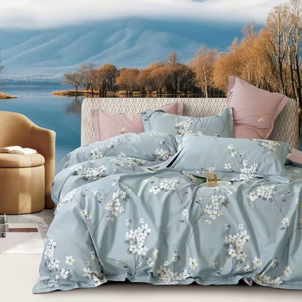 91家纺网 家纺一手货源 找家纺 （总）未来家居 JAMES KELLY （铂金凯丽）2025新款40支13376全棉印染铂金长绒棉四件套-系列7