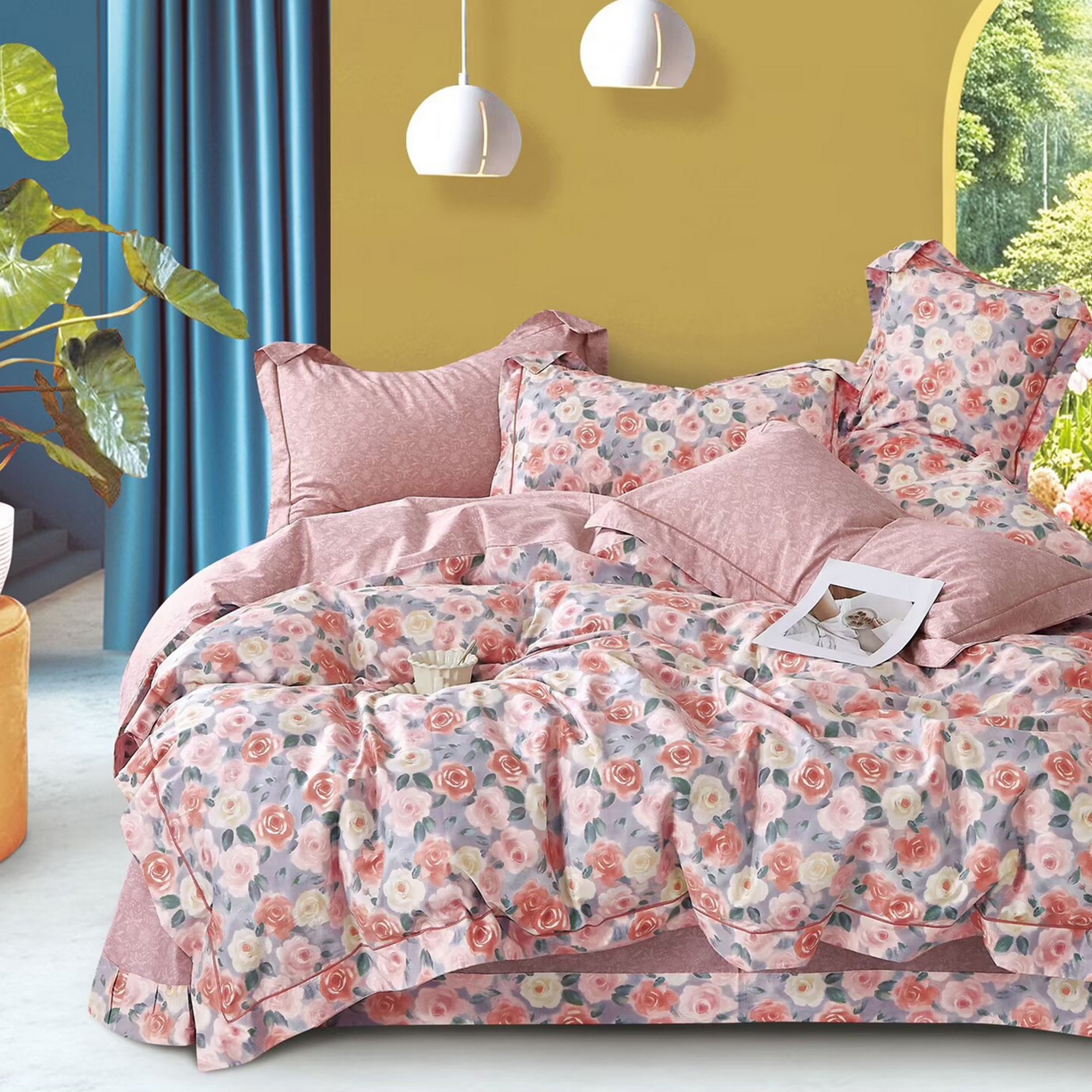 91家纺网 家纺一手货源 找家纺 （总）未来家居 JAMES KELLY （铂金凯丽）2025新款40支13376全棉印染铂金长绒棉四件套-系列7